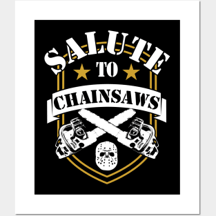 Carpenter Lumberjack salute to chainsaws Posters and Art